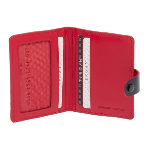 Tergan Siyah-Kırmızı Unisex Deri Kredi Kartlık 1653U2E - Tergan (1)