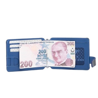 Tergan Siyah-Saks Deri Unisex Kredi Kartlık 01637K1B - 3