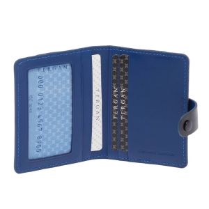 Tergan Siyah-Saks Unisex Deri Kredi Kartlık 1653U7D - Tergan (1)