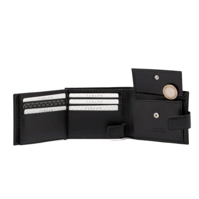 Tergan Siyah Unisex Deri Cüzdanı 1638A97 - 4