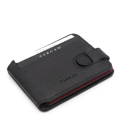 Tergan Siyah/Kırmızı Deri Erkek Cüzdan 1658U5M - Tergan