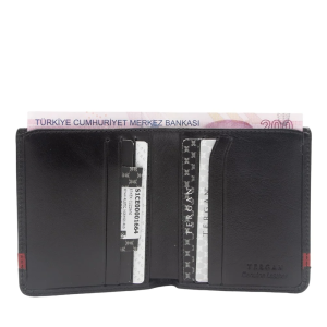 Tergan Siyah/Kırmızı Erkek Deri Cüzdan 1664I13 - Tergan (1)