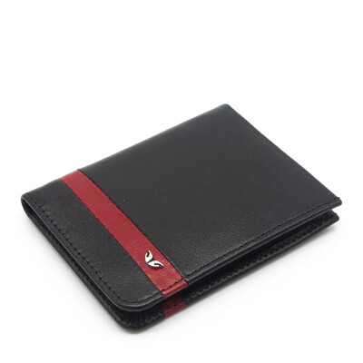 Tergan Siyah/Kırmızı Unisex Deri Kredi Kartlık 1663I13 - Tergan