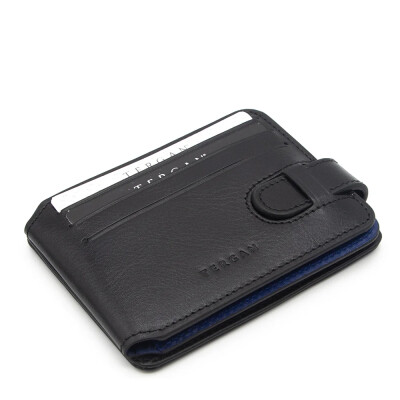 Tergan Siyah/Sax Deri Erkek Cüzdan 1658K1B - Tergan