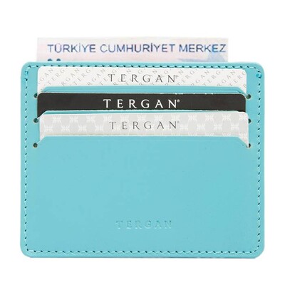 Tergan Turkuaz Deri Unisex Kredi Kartlık 1050M48 - 2