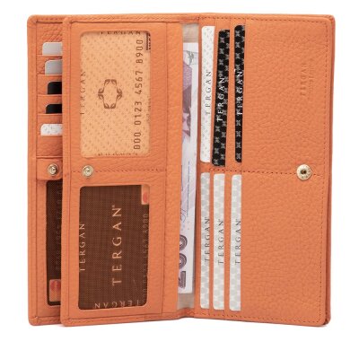 Tergan Turuncu Deri Kadın Cüzdanı 5685J35 - 4