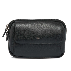 Tergen Siyah Portföy Deri Bel Çantası - 21289K5B - Tergan